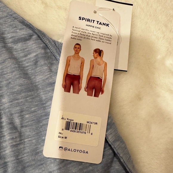 ALO Yoga Heather Blue Crop Tank - Picture 6 of 9